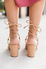 Load image into Gallery viewer, Simone Nude Strappy Block Heel