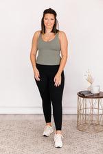 Load image into Gallery viewer, Miles Ahead Green V-Neck Tank Bra Top