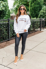 Load image into Gallery viewer, I Need My Coffee White Graphic Sweatshirt