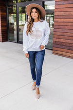 Load image into Gallery viewer, Plaid Pumpkin Applique White Sweatshirt