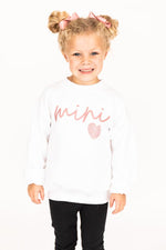 Load image into Gallery viewer, Mini Script Mauve Animal Print White Kids Graphic Sweatshirt