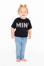 Load image into Gallery viewer, Mini Animal Print Baby Tee Black