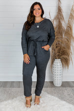 Load image into Gallery viewer, Love Is All Around You Grey Jumpsuit