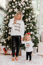 Load image into Gallery viewer, Kids Animal Print Merry Merry Merry White Graphic Sweatshirt