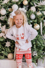 Load image into Gallery viewer, Kids Let It Snow White Graphic Sweatshirt