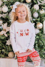 Load image into Gallery viewer, Kids Let It Snow White Graphic Sweatshirt