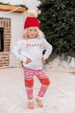 Load image into Gallery viewer, Kids Merry Script White Graphic Sweatshirt