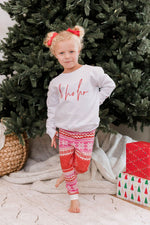 Load image into Gallery viewer, Kids Ho Ho Ho Script White Graphic Sweatshirt