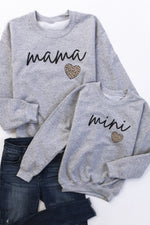 Load image into Gallery viewer, Mini Script Brown Animal Print Grey Graphic Kids Sweatshirt