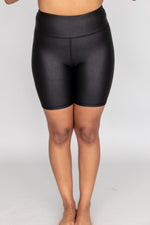 Load image into Gallery viewer, Run After A Dream Faux Leather Black Biker Shorts
