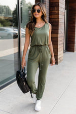 Load image into Gallery viewer, Let&#39;s Be Happy Olive Jumpsuit
