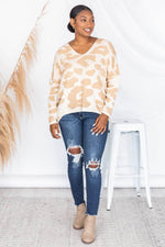 Load image into Gallery viewer, Call To You Taupe Animal Print Sweater
