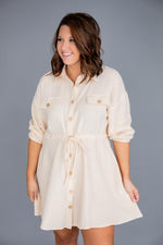 Load image into Gallery viewer, What I Like About You Shirt Dress Taupe
