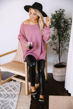 Load image into Gallery viewer, Cozy Up Pocket Sweater Dark Mauve
