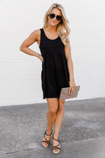 Load image into Gallery viewer, Giving Your All Tiered Tank Dress Black
