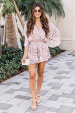 Load image into Gallery viewer, Trusting In You Dotted Romper Taupe
