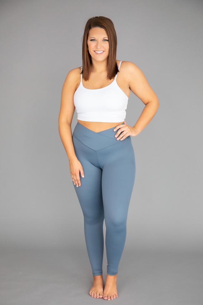 Back At It Again Solid Blue Leggings
