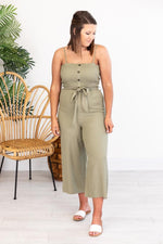 Load image into Gallery viewer, Sure Thing Jumpsuit Olive
