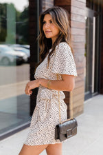Load image into Gallery viewer, Stylish And Chic Spotted Dress Beige
