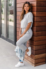 Load image into Gallery viewer, Surprise Party Grey Jumpsuit
