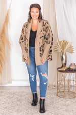 Load image into Gallery viewer, Caught Your Gaze Animal Print Brown Cardigan
