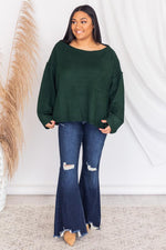 Load image into Gallery viewer, Cozy Up Pocket Green Sweater

