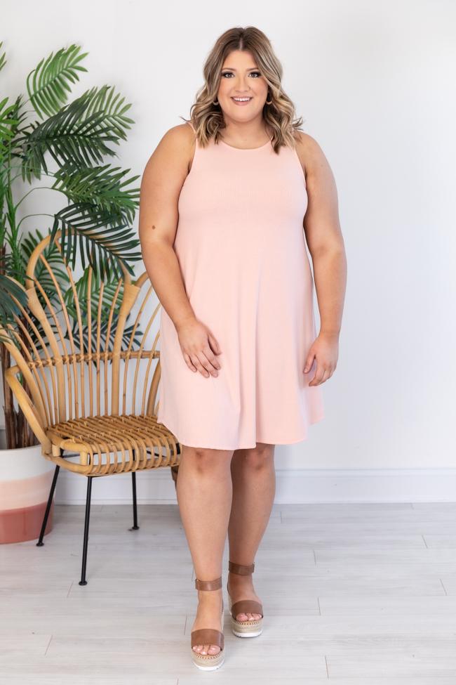 Unbreakable Love Peach Ribbed Tank Dress