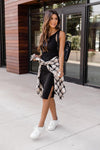 A Loving Endeavor Ribbed Midi Black Tank Dress