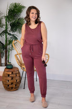 Load image into Gallery viewer, Let&#39;s Be Happy Brick Jumpsuit

