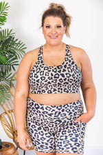 Load image into Gallery viewer, Running After You Animal Print Tan Sports Bra FINAL SALE

