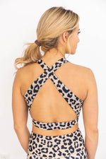 Load image into Gallery viewer, Running After You Animal Print Tan Sports Bra FINAL SALE

