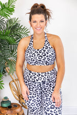 Load image into Gallery viewer, Running After You Animal Print White Sports Bra FINAL SALE
