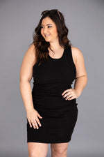 Load image into Gallery viewer, Magical at Midnight Midi Black Ribbed Tank Dress
