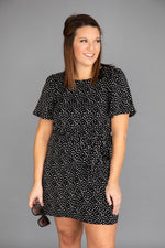 Load image into Gallery viewer, Stylish And Chic Spotted Dress Black
