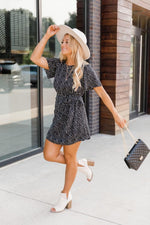 Load image into Gallery viewer, Stylish And Chic Spotted Dress Black
