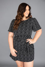 Load image into Gallery viewer, Stylish And Chic Spotted Dress Black
