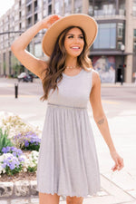 Load image into Gallery viewer, Admire Your Beauty Ribbed Grey Tank Dress
