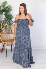 Load image into Gallery viewer, Lovely Afternoon Navy Maxi Dress
