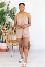 Load image into Gallery viewer, Forgetting The Past Ribbed Mocha Romper
