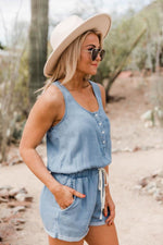 Load image into Gallery viewer, Walking Away Navy Romper
