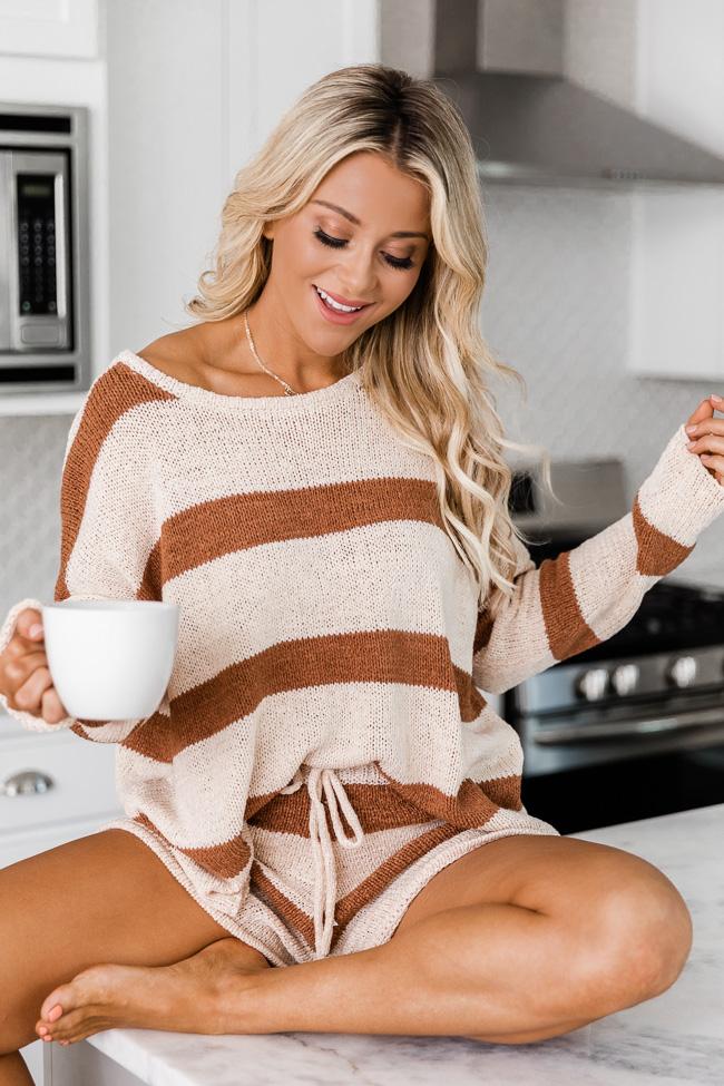 Wonder Often Brown Stripe Sweater