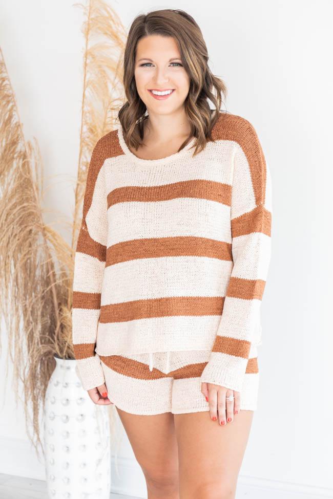 Wonder Often Brown Stripe Sweater