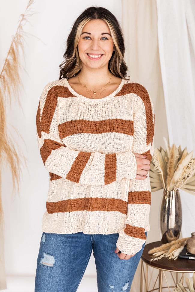 Wonder Often Brown Stripe Sweater