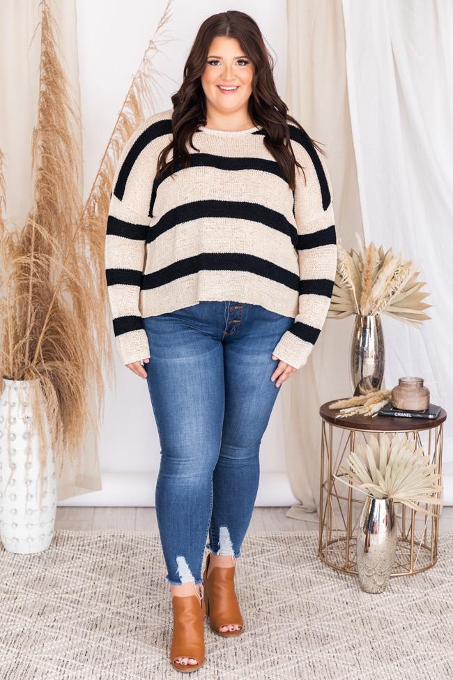 Wonder Often Black Stripe Sweater