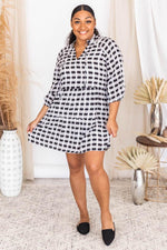 Load image into Gallery viewer, Infinite Ideas Black Plaid Dress
