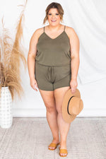 Load image into Gallery viewer, Uptown Girl Green Romper
