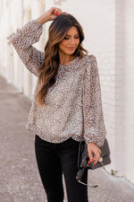 Load image into Gallery viewer, Everyday Blessing Brown Animal Print Blouse
