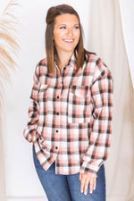 Load image into Gallery viewer, All I Ever Wanted Pink Plaid Button Front Blouse
