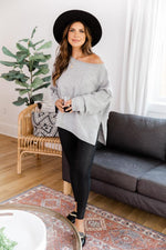 Load image into Gallery viewer, Cozy Up Grey Pocket Sweater

