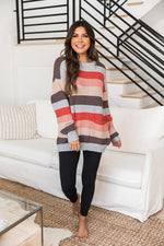 Load image into Gallery viewer, Almost There Multi Striped Sweater
